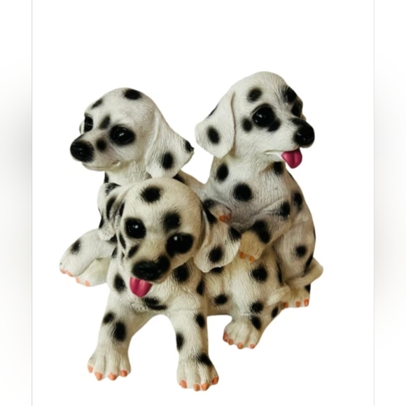 Vintage Other - Dalmatian Figurine Vintage Puppies Dog Sculpture Solid Stone Resin